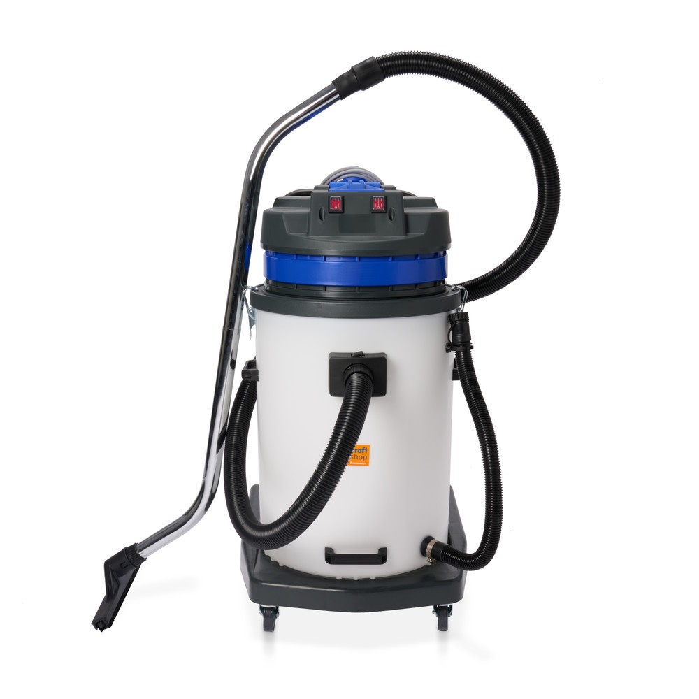 N° de l'image du produit 11 : Aspirateur industriel HEMMDAL, eau + poussière, cuve en plastique, 2 000 W, 70 l, châssis basculant, dossier de poussée, tuyau de vidange