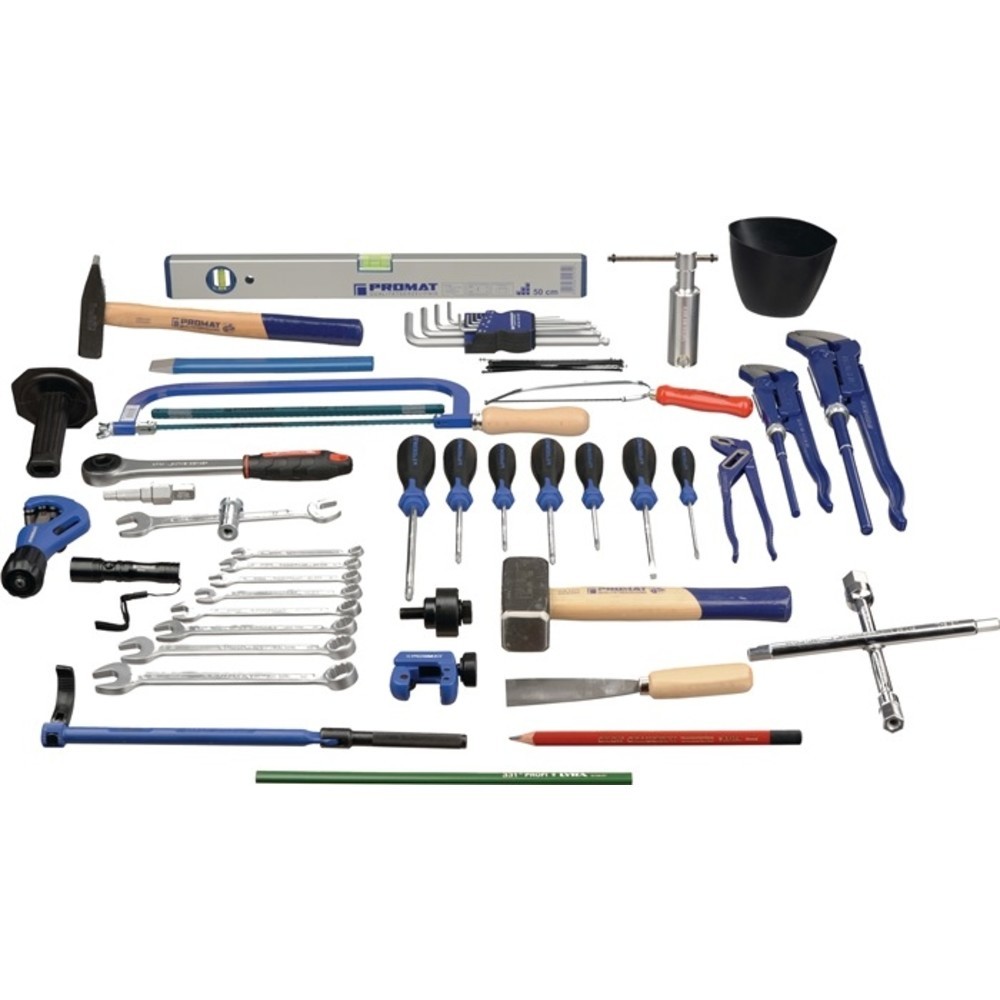 N° de l'image du produit 2 : Assortiment d'outils 72 pièces dans coffret en plastique pour chauffage/sanitair