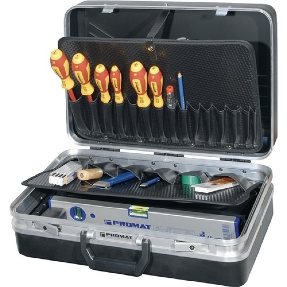 Illustration du produit: Assortiment d'outils 46 pièces dans une malette en aluminium pour électricien