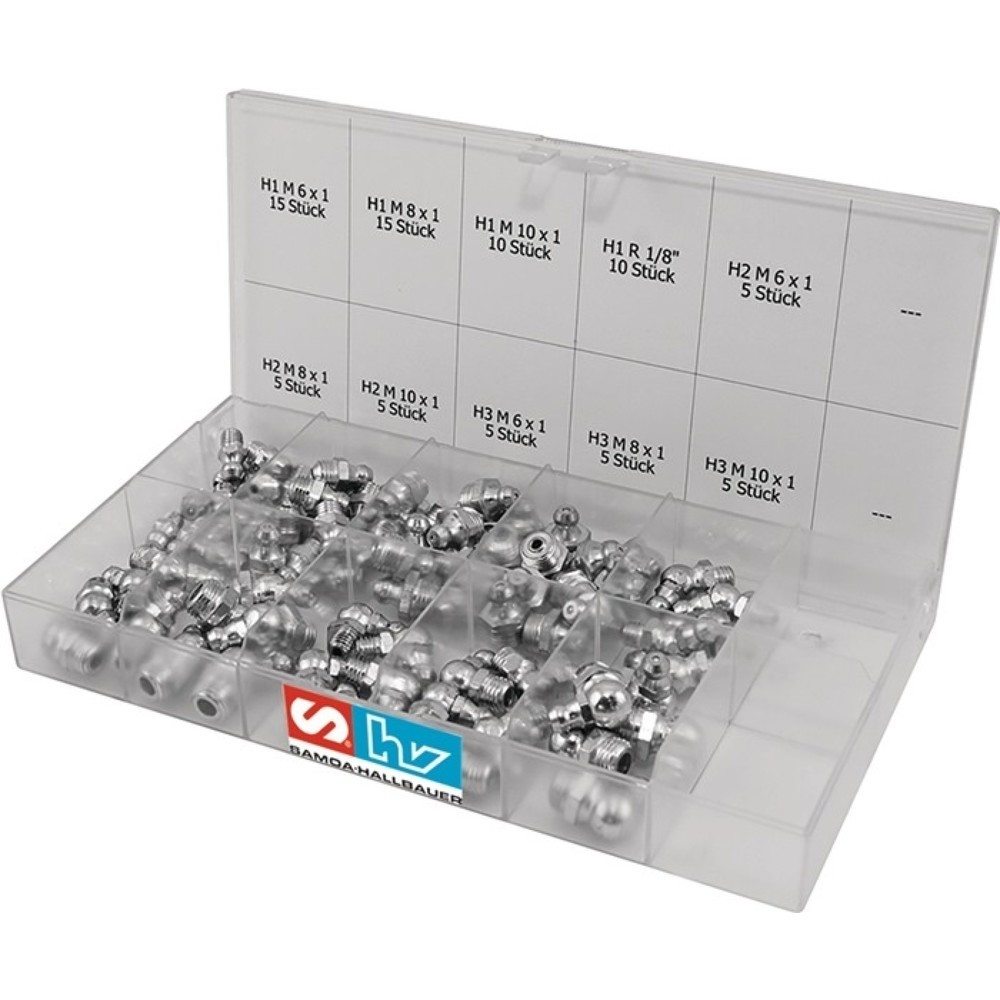 Illustration du produit: Assortiment d'embouts de graissage 80 pièces SAMOA HALLBAUER