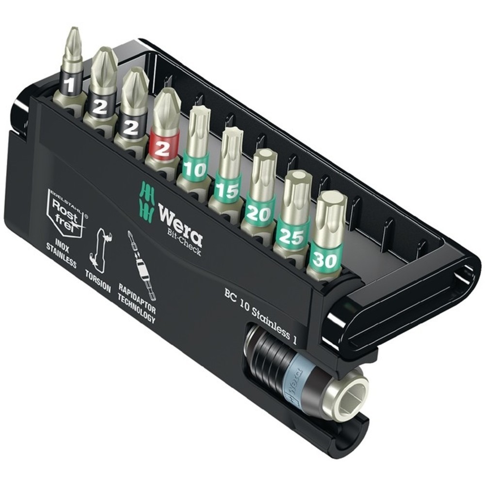 N° de l'image du produit 1 : Assortim. d'embouts en acier inoxydable BC 10 Stainless 1 10 pièces PH/PZD/TX/po