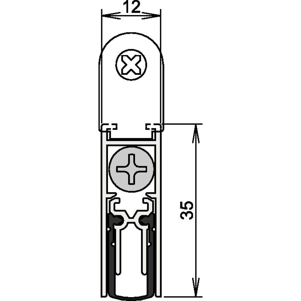 ATHMER Türdichtung Doppeldicht® M-12/35 1-392, Aluminium silberfarben eloxiert, 1-seitig Länge 833 mm, Holztüren Produktabbildung: ATHMER Türdichtung Doppeldicht® M-12/35 1-392, Aluminium silberfarben eloxiert, 1-seitig Länge 833 mm, Holztüren