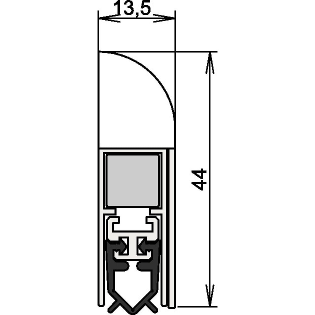 Produktabbildung: ATHMER Türdichtung Wind-Ex 1-311, weiß, 1-seitig Länge 735 mm, Holztüren