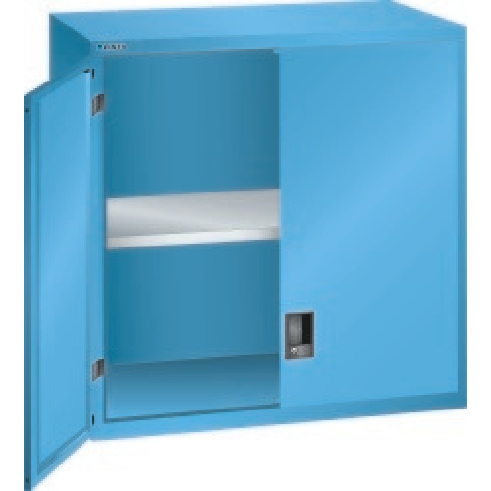 Produktabbildung: Aufsatz-Flügeltürschrank für LISTA Schubladenschrank, HxBxT 1.000 x 1.023 x 725 mm, lichtblau