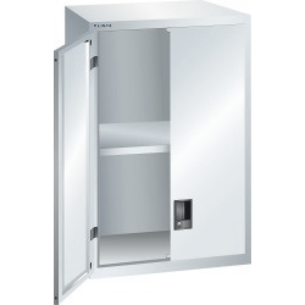 Produktabbildung: Aufsatz-Flügeltürschrank für LISTA Schubladenschrank, HxBxT 1.000 x 717 x 725 mm, lichtgrau