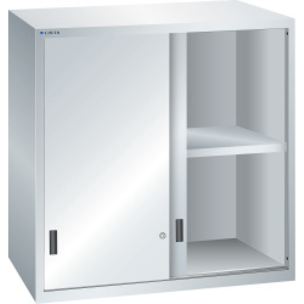 Aufsatz-Schiebetürschrank für LISTA Schubladenschrank, HxBxT 1.000 x 1.023 x 725 mm, lichtgrau Produktabbildung: Aufsatz-Schiebetürschrank für LISTA Schubladenschrank, HxBxT 1.000 x 1.023 x 725 mm, lichtgrau