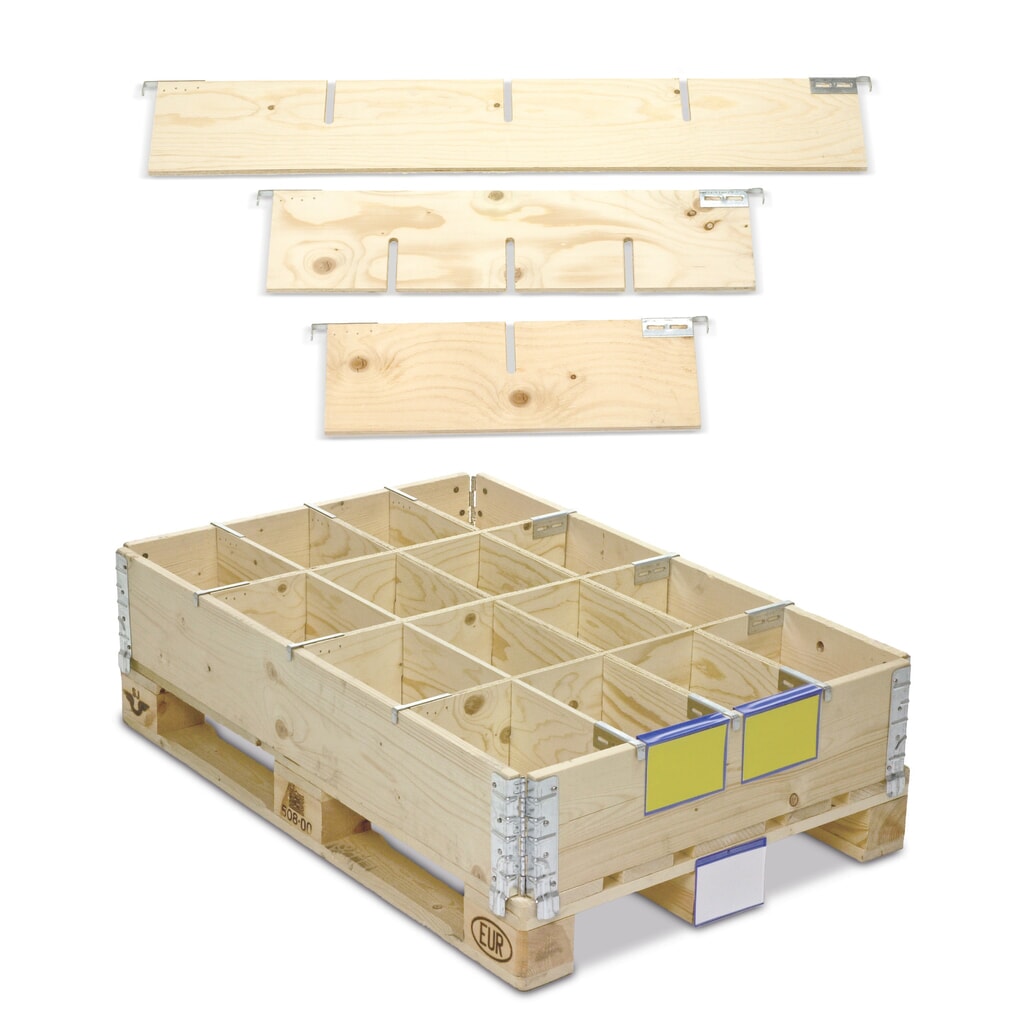 Produktabbildung: Aufsatzrahmenteiler aus Holz, 4 Fächer