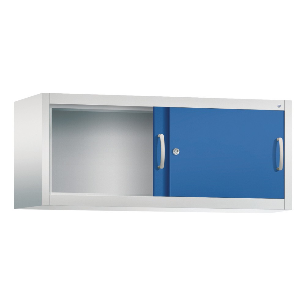 Produktabbildung Nr. 2: Aufsatzschrank für C+P Werkstatt-Schiebetürenschrank, HxBxT 500 x 1.200 x 400 mm, lichtgrau, enzianblau