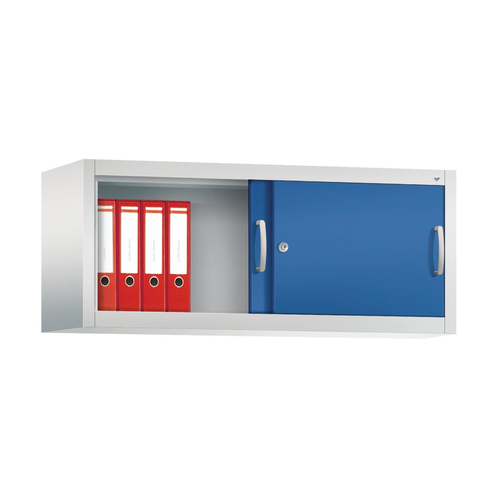Produktabbildung Nr. 3: Aufsatzschrank für C+P Werkstatt-Schiebetürenschrank, HxBxT 500 x 1.200 x 400 mm, lichtgrau, enzianblau
