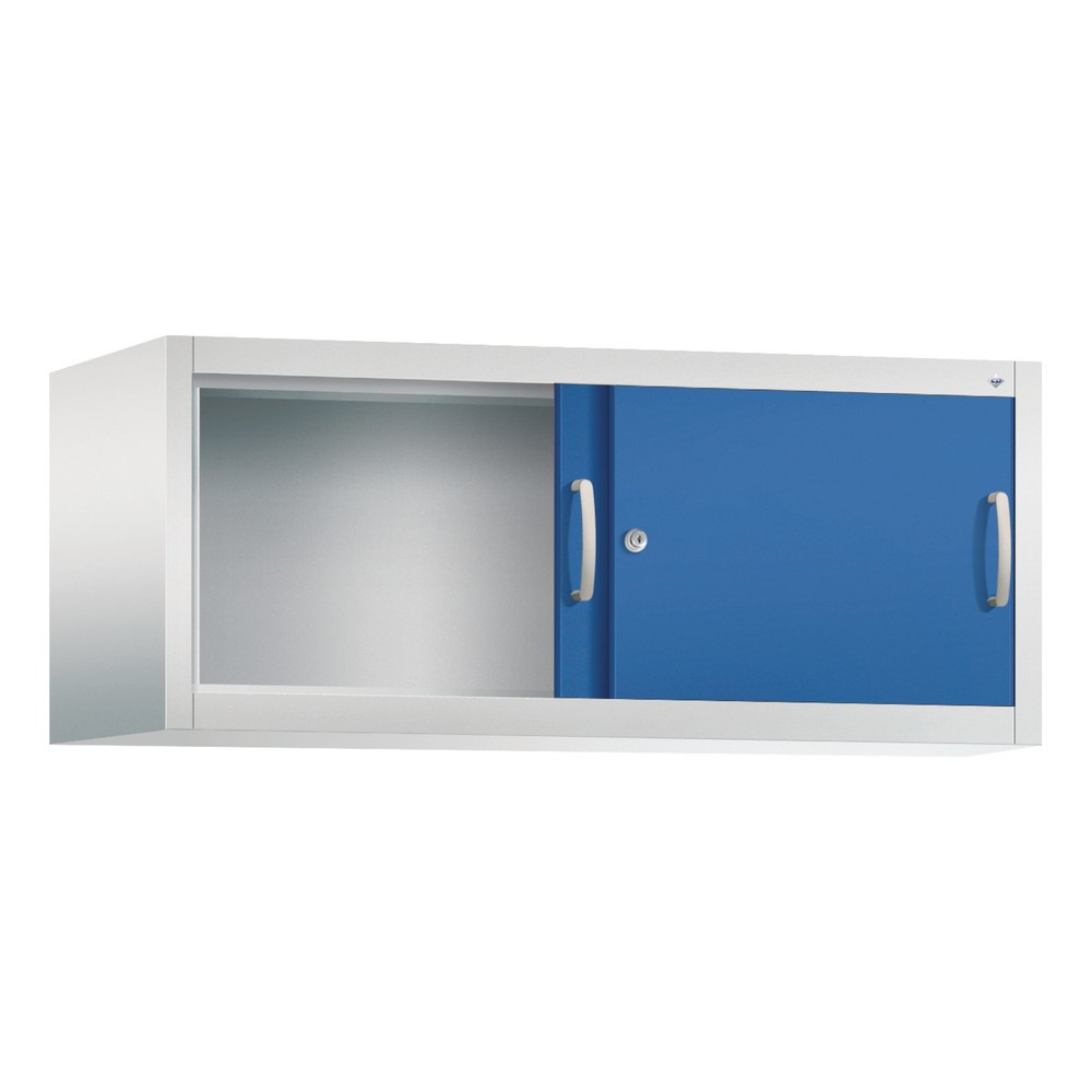 Produktabbildung Nr. 2: Aufsatzschrank für C+P Werkstatt-Schiebetürenschrank, HxBxT 500 x 1.200 x 500 mm, lichtgrau, enzianblau