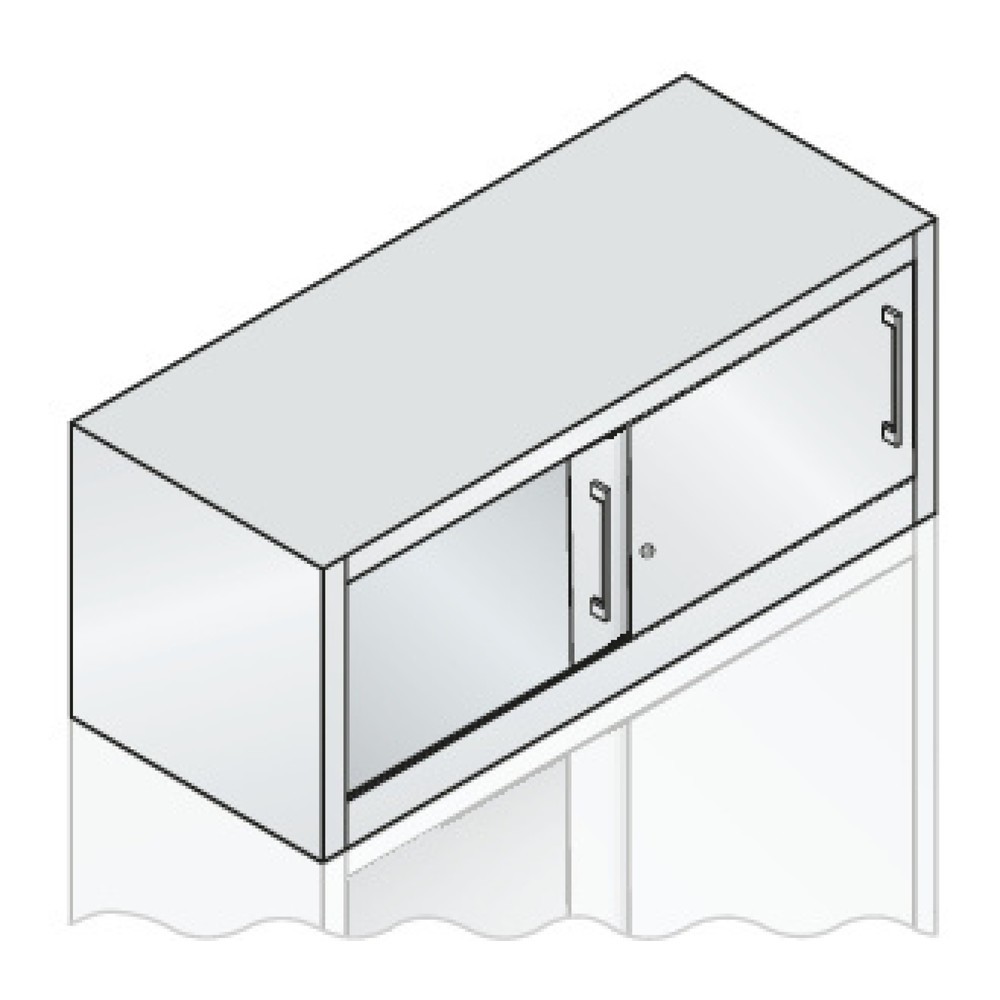Produktabbildung Nr. 2: Aufsatzschrank für C+P Werkstatt-Schiebetürenschrank, HxBxT 500 x 1.200 x 500 mm, lichtgrau, rubinrot