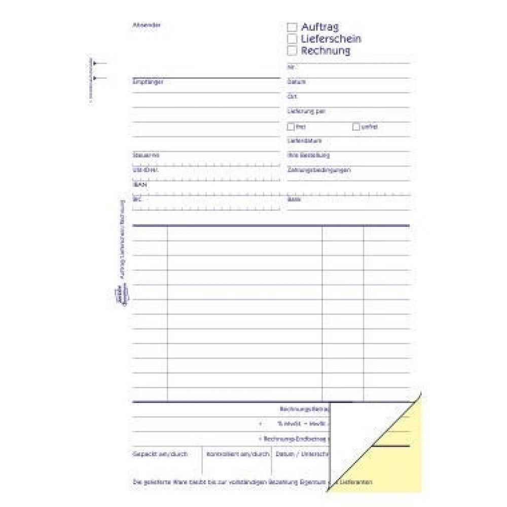 Produktabbildung: Avery Zweckform Auftragsformular 1739 DIN A5 2x40Blatt