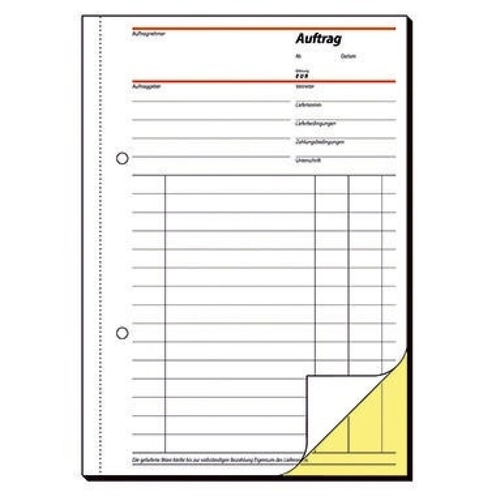 Sigel Auftragsformular SD001 DIN A5 selbstdurchschreibend 2x40Blatt Produktabbildung: Sigel Auftragsformular SD001 DIN A5 selbstdurchschreibend 2x40Blatt