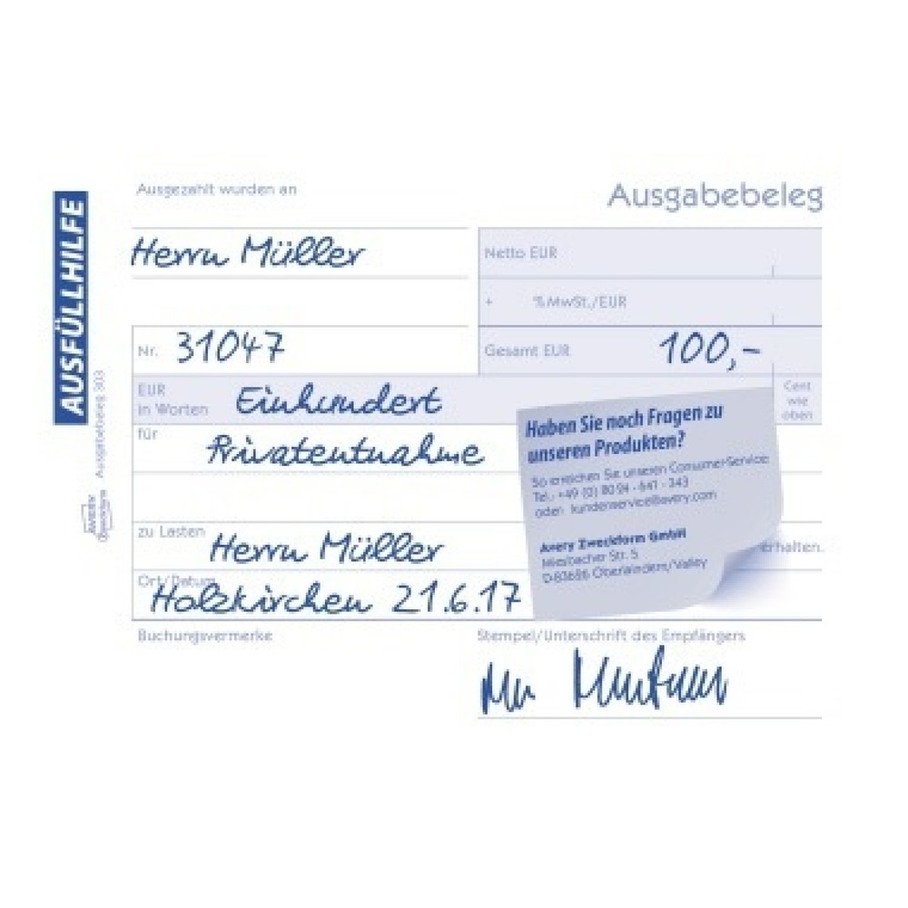 Produktabbildung Nr. 7: Avery Zweckform Ausgabebeleg 303 DIN A6 quer 50Blatt gelb