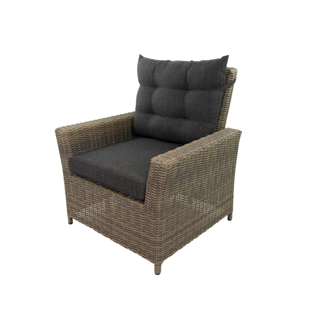 Produktabbildung Nr. 3: Außenmöbel-Set "Asti", 1x Sofa, 2x Sessel, 2x Hocker, 1x Tisch, grau