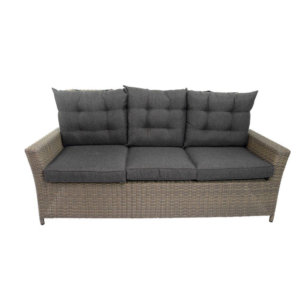 Produktabbildung Nr. 5: Außenmöbel-Set "Asti", 1x Sofa, 2x Sessel, 2x Hocker, 1x Tisch, grau