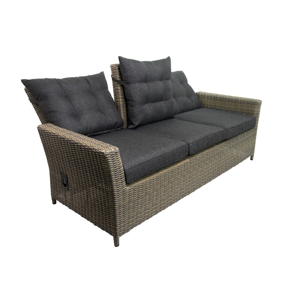 Produktabbildung Nr. 6: Außenmöbel-Set "Asti", 1x Sofa, 2x Sessel, 2x Hocker, 1x Tisch, grau