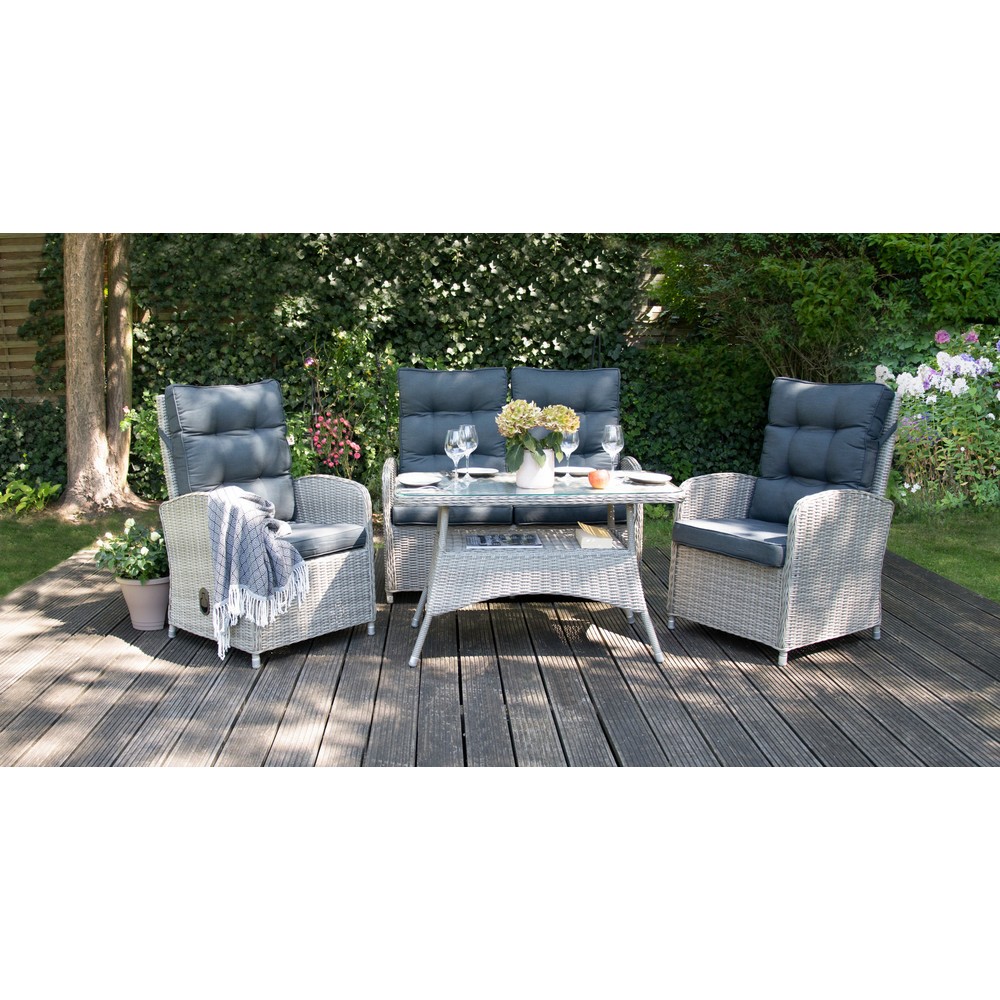 Produktabbildung: Außenmöbel-Set "Monte Carlo", 1x Sofa, 2x Sessel, 1x Tisch