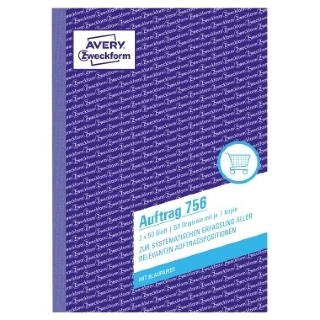 Avery Zweckform Auftragsformular 756 DIN A5 2x50Blatt Produktabbildung: Avery Zweckform Auftragsformular 756 DIN A5 2x50Blatt