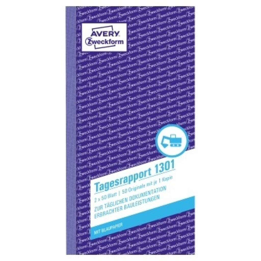 Produktabbildung: Avery Zweckform Bautagesbericht 1301 105x200 gelb 2x50Blatt