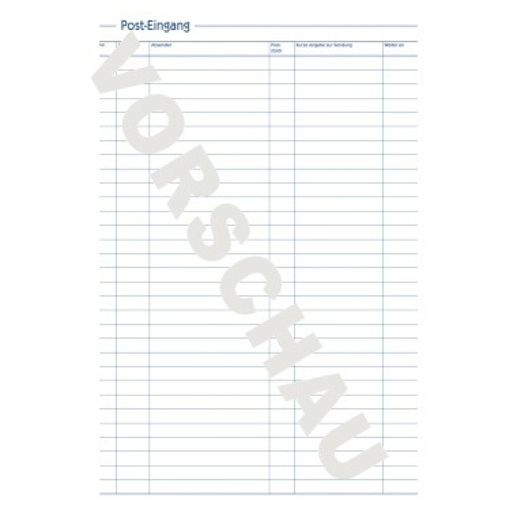 Avery Zweckform PosteinAusgang Formularbuch 931 DIN A4 50Bl. Produktabbildung: Avery Zweckform PosteinAusgang Formularbuch 931 DIN A4 50Bl.