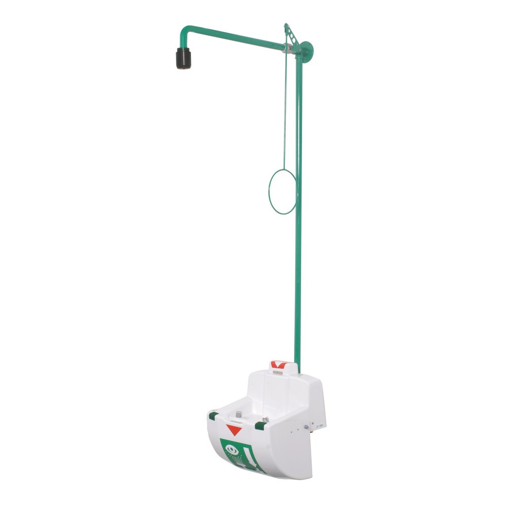 Produktabbildung Nr. 1: B-Safety Körper-Notdusche ClassicLine, Augen-/Gesichtsdusche, Auffangbecken mit Abdeckung, Wandmontage