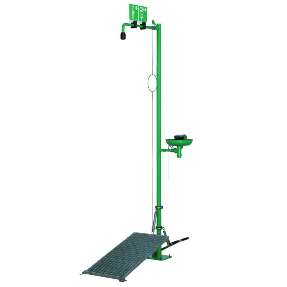 Produktabbildung Nr. 3: B-Safety Körper-Notdusche ClassicLine, Augendusche, Auffangbecken, Bodenmontage