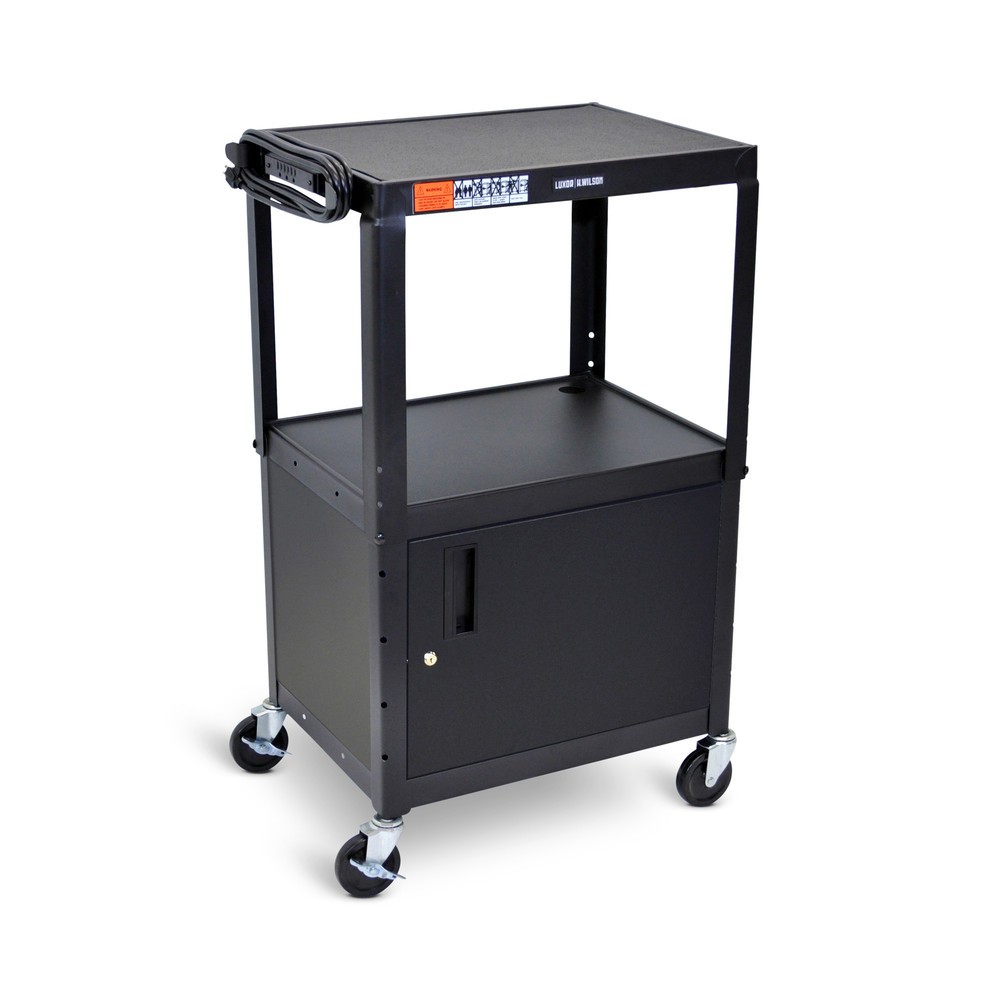 Produktabbildung Nr. 1: Büro- und Aktenwagen, 3 Etagen, mit Unterschrank, schwarz
