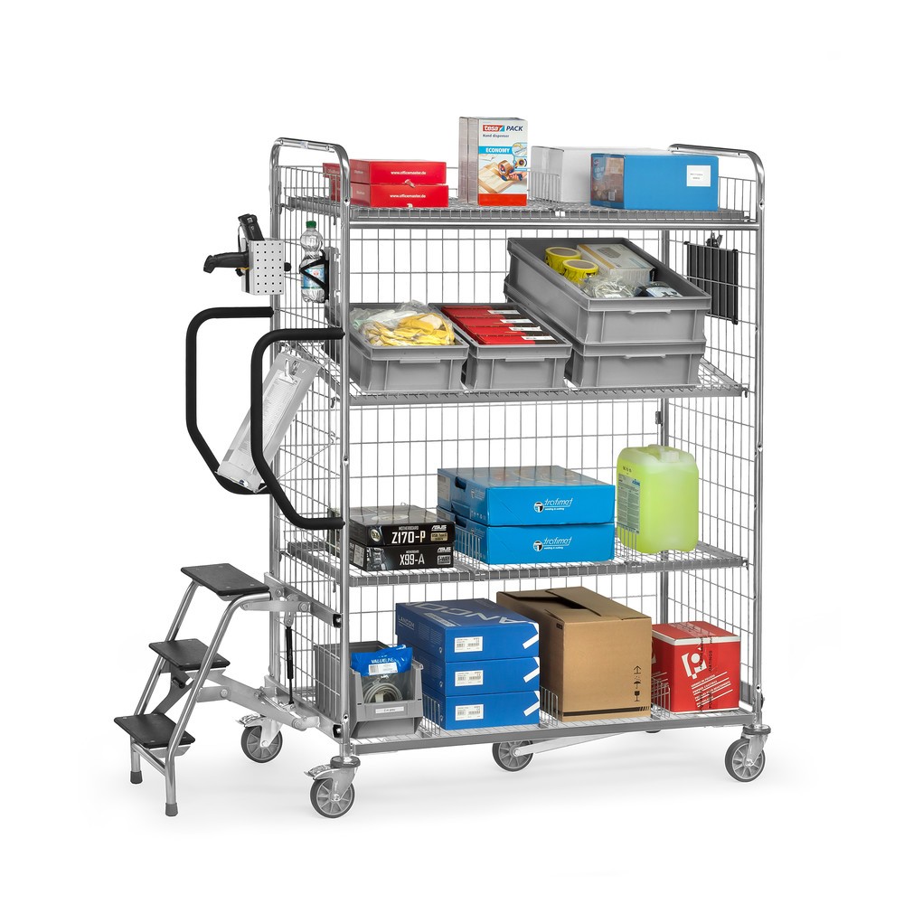 Produktabbildung Nr. 3: fetra® Kommissionierwagen, HxBxT 1.825 x 690 x 1.491 mm, mit 2 Etagen, TK 300 kg