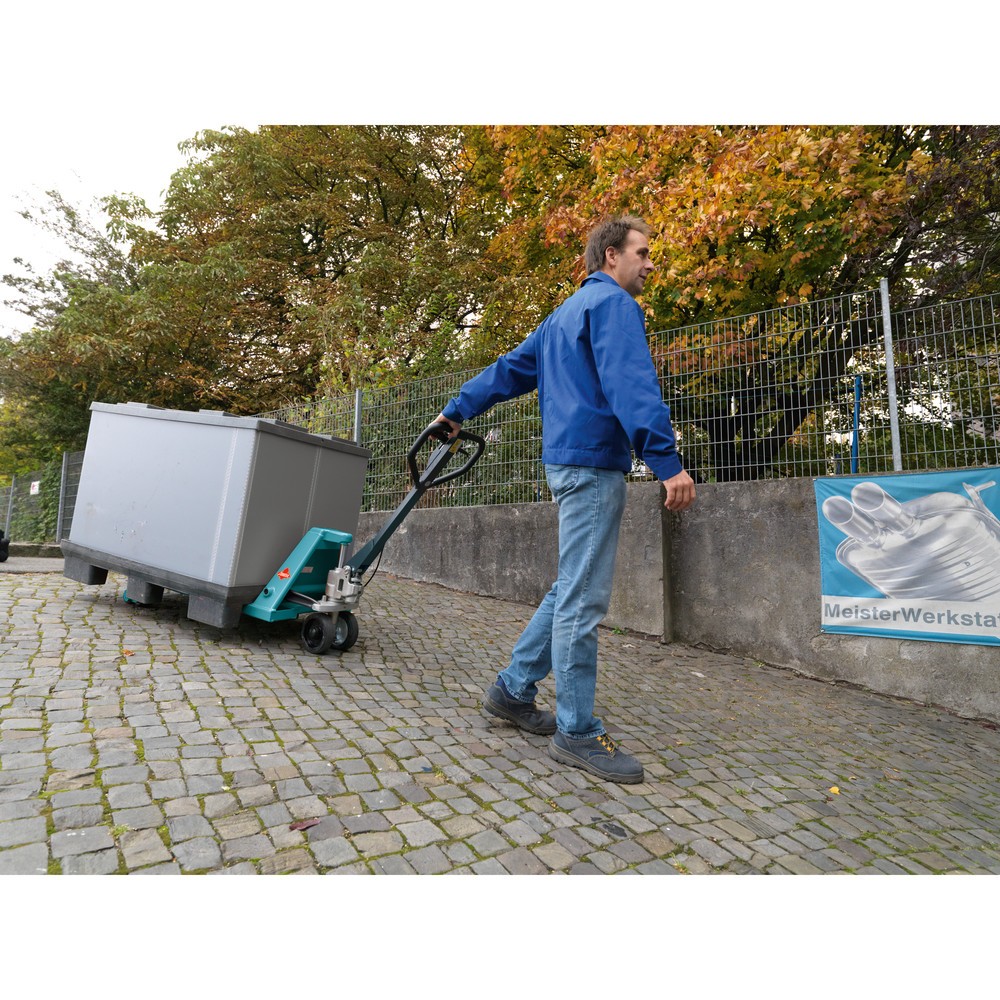 Produktabbildung Nr. 13: Handhubwagen Ameise® PTM 2.5 mit Handbremse, Tragfähigkeit 2.500 kg, Gabellänge 1.150 mm, Vollgummi/Polyurethan, Tandemrollen