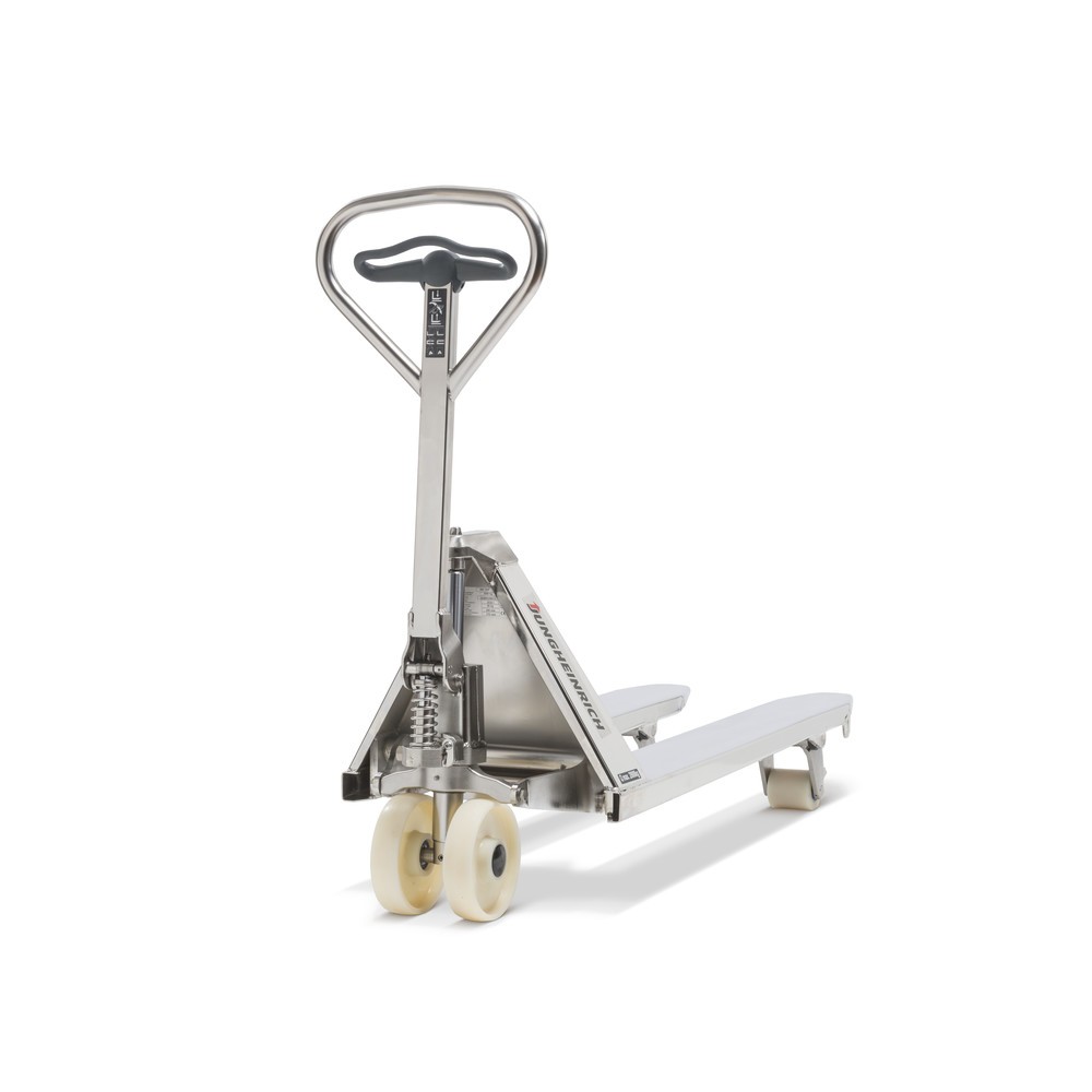 Produktabbildung Nr. 2: Jungheinrich Edelstahl-Handhubwagen AM I20p, Professional-Ausführung, Tragfähigkeit 2.000 kg, Sonder-Gabeltragbreite 680 mm, Gabellänge 970 mm, Polyurethan