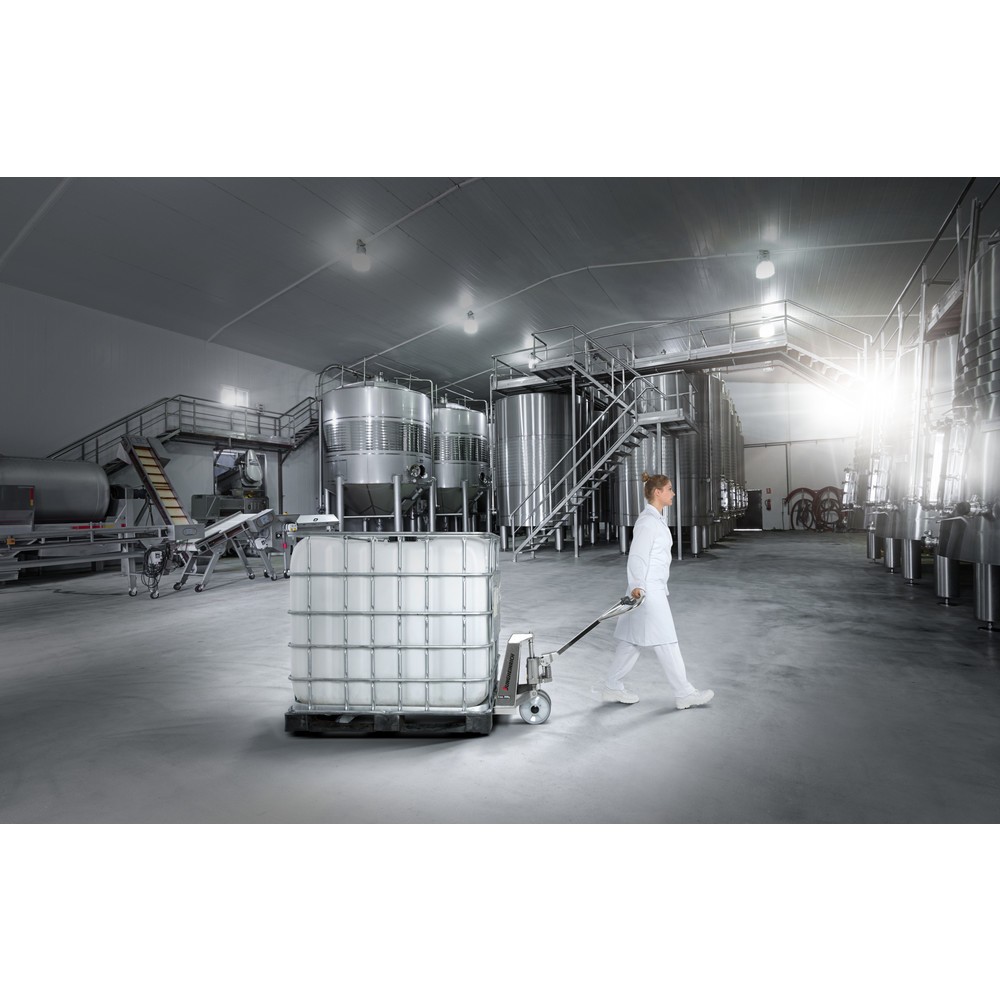 Produktabbildung Nr. 5: Jungheinrich Edelstahl-Handhubwagen AM I20p, Professional-Ausführung, Tragfähigkeit 2.000 kg, Sonder-Gabeltragbreite 680 mm, Gabellänge 970 mm, Polyurethan