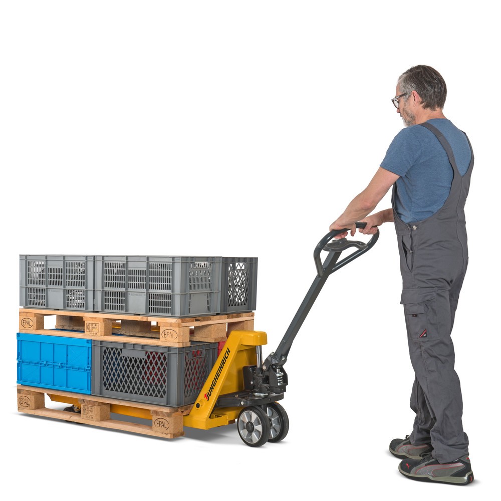 Produktabbildung Nr. 7: B-Ware Jungheinrich Handhubwagen AM 20, Tragfähigkeit 2.000 kg, Gabellänge 1.150 mm, Vollgummi/Polyurethan