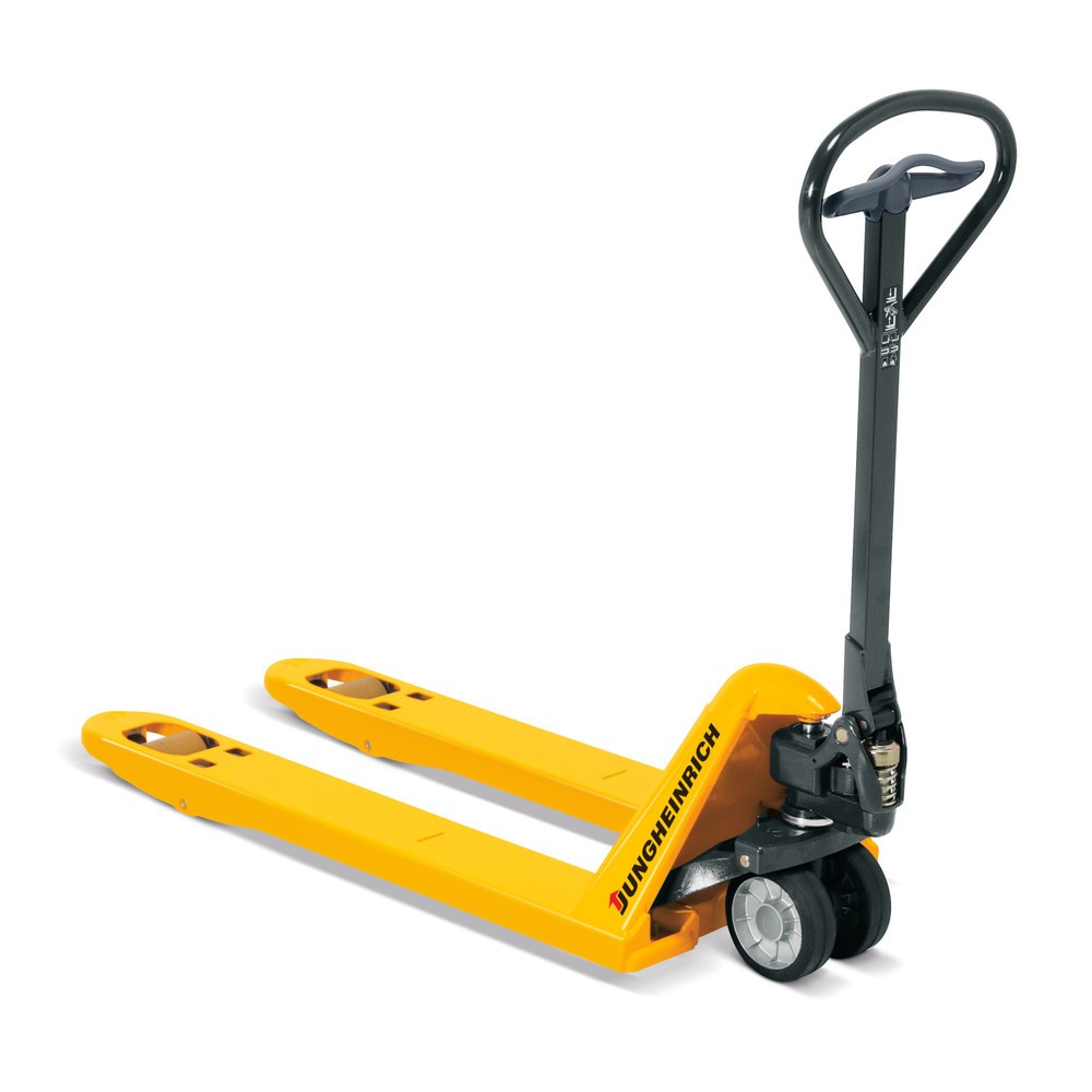 Produktabbildung: C-Ware Jungheinrich Handhubwagen AM 22 mit Schnellhub, Tragfähigkeit 2.200 kg, Gabellänge 1.150 mm, Vollgummi/Nylon, Tandemrollen
