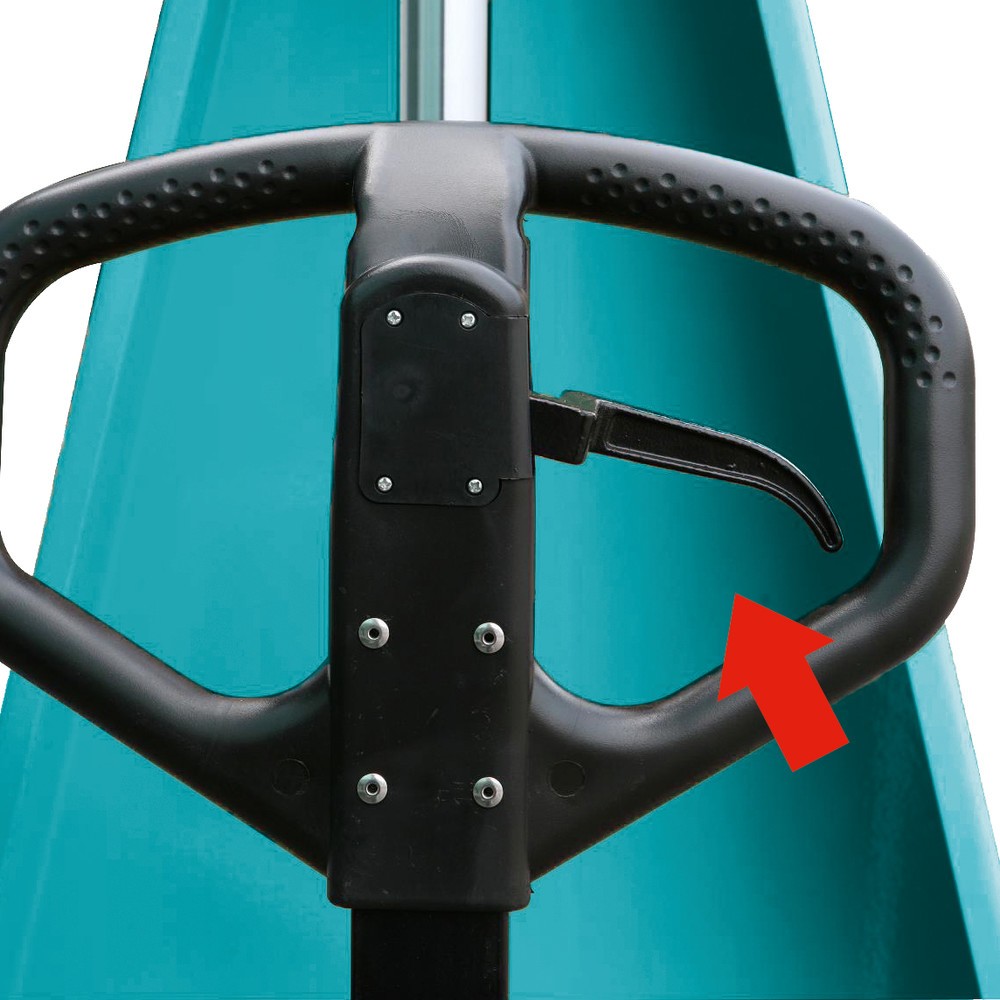 Produktabbildung Nr. 3: C-Ware Scheren-Hubwagen Ameise® mit Schnellhub, TK 1.000 kg, Polyurethan/Nylon, RAL 5018 türkisblau