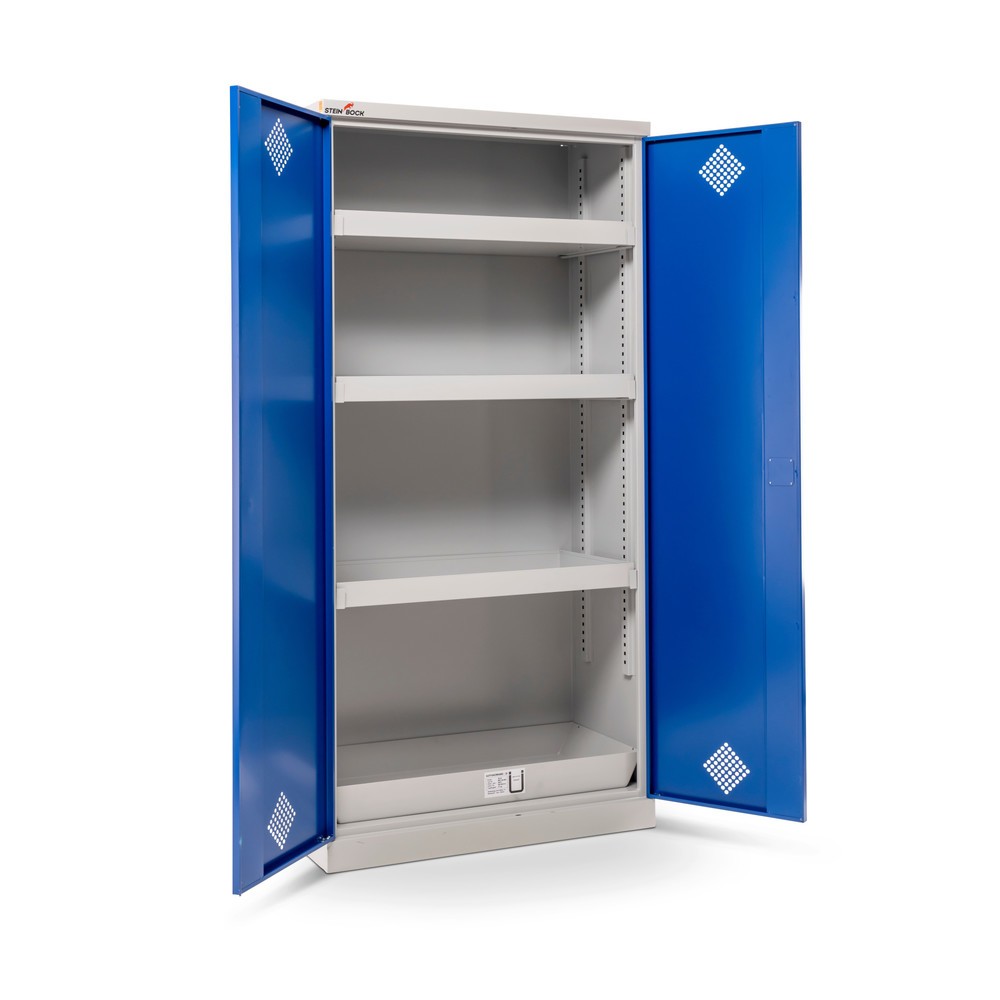 Produktabbildung Nr. 10: B-Ware Steinbock® Chemikalienschrank, 4 Bodenauffangwannen nach StawaR, HxBxT 1.950 x 950 x 500 mm