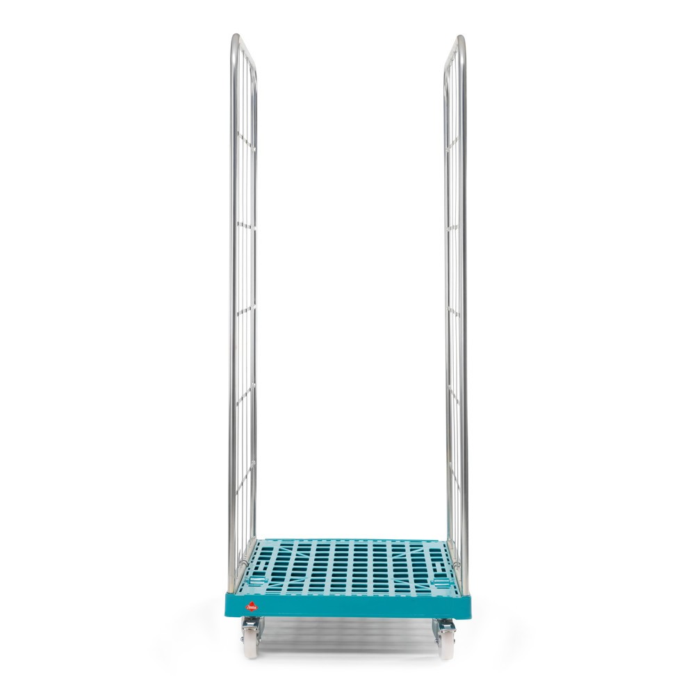 N° de l'image du produit 4 : Ameise® Bac à roulettes, 2 côtés, à mailles grossières, électro-zingué, plateau à roulettes en plastique, HxlxP 1 830 x 724 x 815 mm
