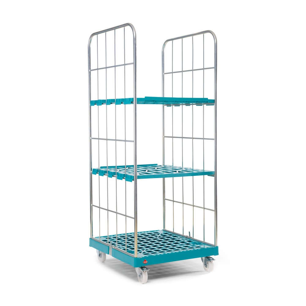 N° de l'image du produit 7 : Ameise® Bac à roulettes, 2 côtés, à mailles grossières, électro-zingué, plateau à roulettes en plastique, HxlxP 1 830 x 724 x 815 mm