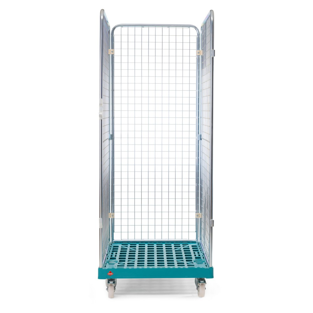 N° de l'image du produit 3 : Ameise® Bac à roulettes, 3 côtés, à mailles fines, électro-zingué, plateau à roulettes en plastique, HxlxP 1 810 x 724 x 815 mm