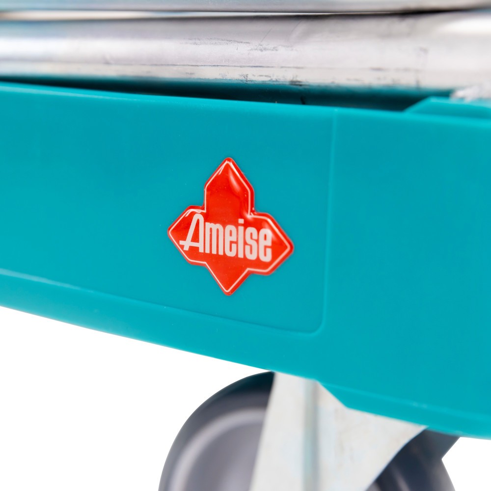 N° de l'image du produit 4 : Ameise® Bac à roulettes, 3 côtés, à mailles fines, électro-zingué, plateau à roulettes en plastique, HxlxP 1 810 x 724 x 815 mm