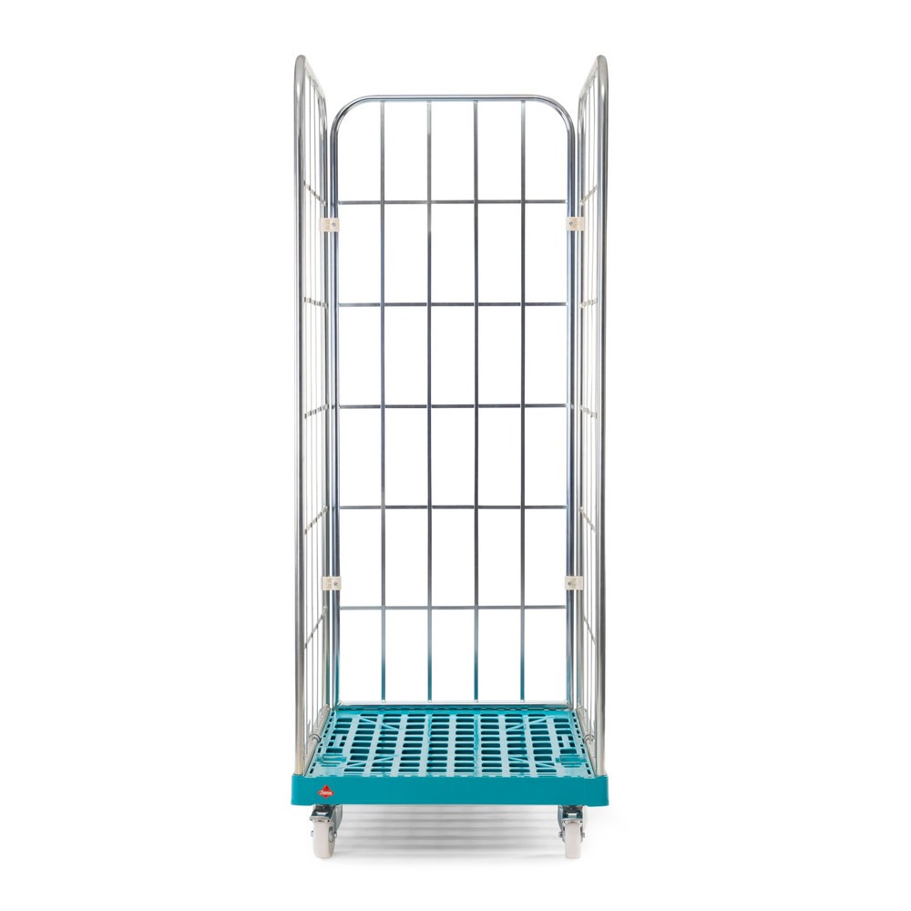 N° de l'image du produit 3 : Ameise® Bac à roulettes, 3 côtés, à mailles grossières, électro-zingué, plateau à roulettes en plastique, HxlxP 1 640 x 724 x 815 mm