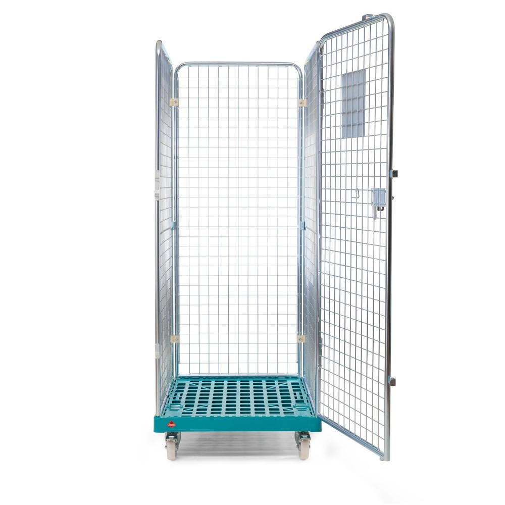 N° de l'image du produit 3 : Ameise® Bac à roulettes, 4 côtés, à mailles fines, électro-zingué, plateau à roulettes en plastique, HxlxP 1 810 x 724 x 815 mm
