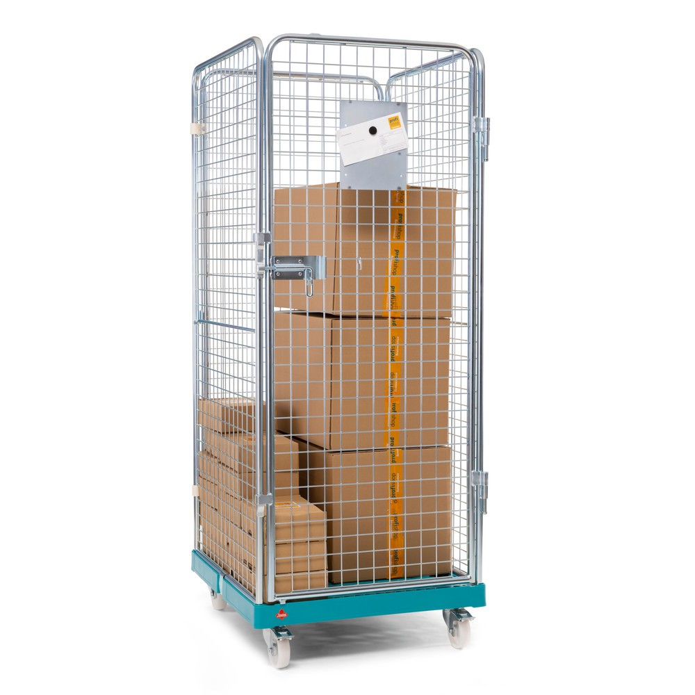 N° de l'image du produit 5 : Ameise® Bac à roulettes, 4 côtés, à mailles fines, électro-zingué, plateau à roulettes en plastique, HxlxP 1 810 x 724 x 815 mm