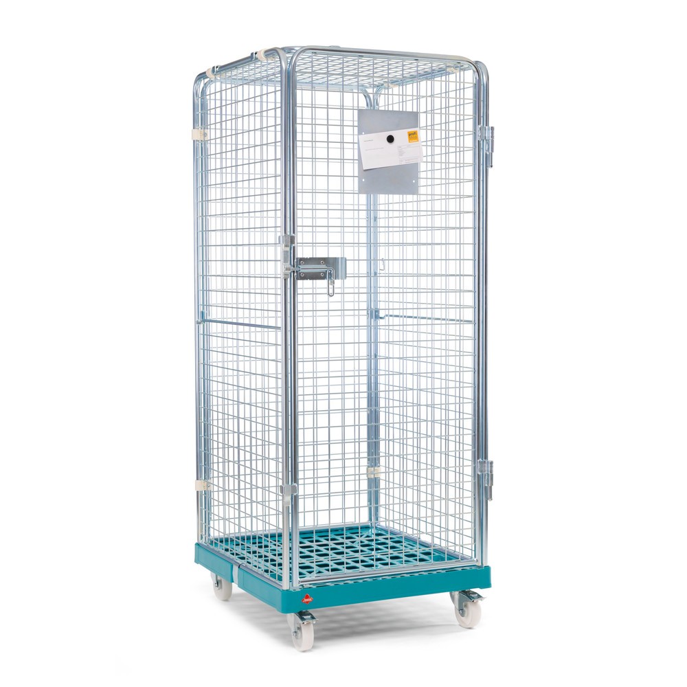 N° de l'image du produit 2 : Ameise® Bac à roulettes antivol, 5 côtés, électro-zingué, plateau à roulettes en plastique, HxlxP 1 810 x 724 x 815 mm