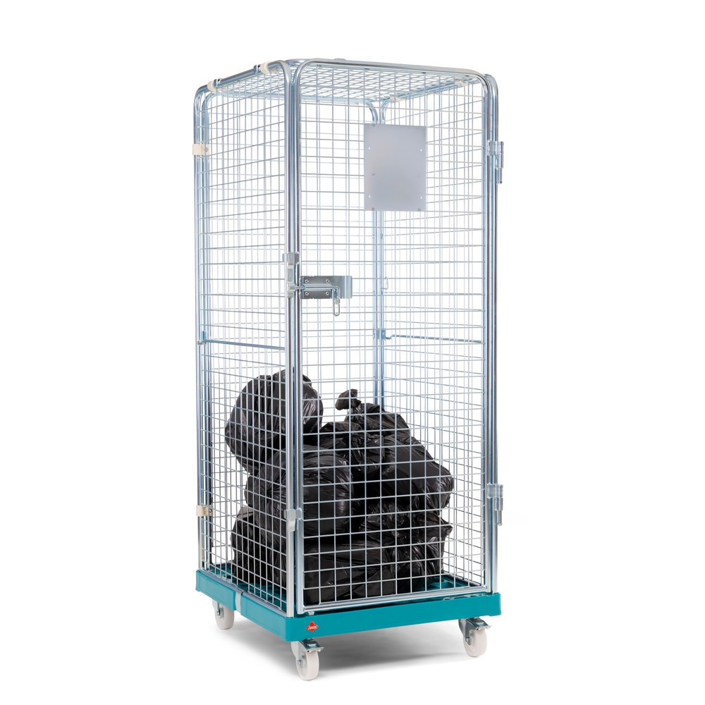 N° de l'image du produit 6 : Ameise® Bac à roulettes antivol, 5 côtés, électro-zingué, plateau à roulettes en plastique, HxlxP 1 810 x 724 x 815 mm