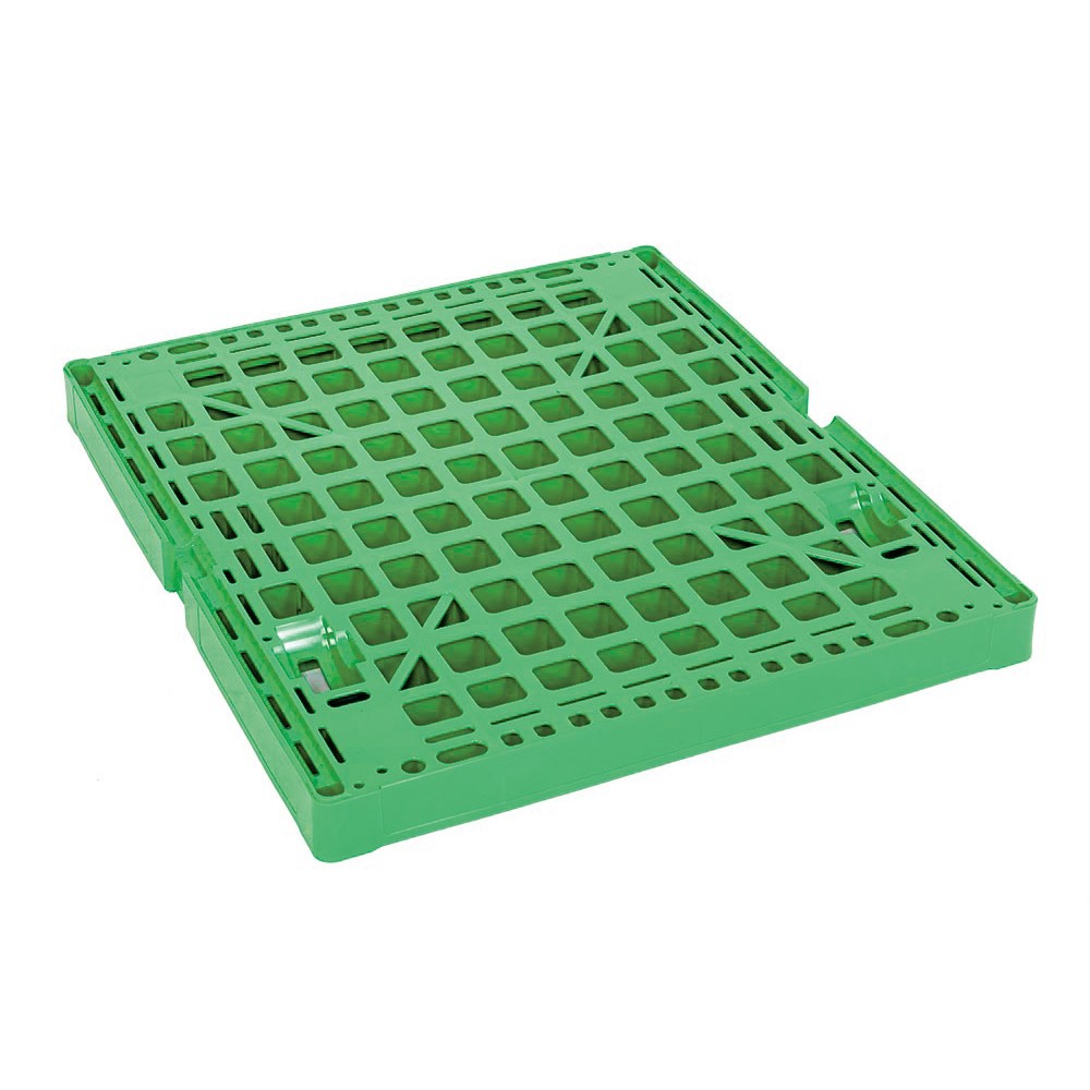 N° de l'image du produit 2 : Conteneur à roulettes, 4 côtés, paroi avant monobloc, plateaux à roulettes en plastique, HxlxP 1 850 x 724 x 815 mm, vert signalisation