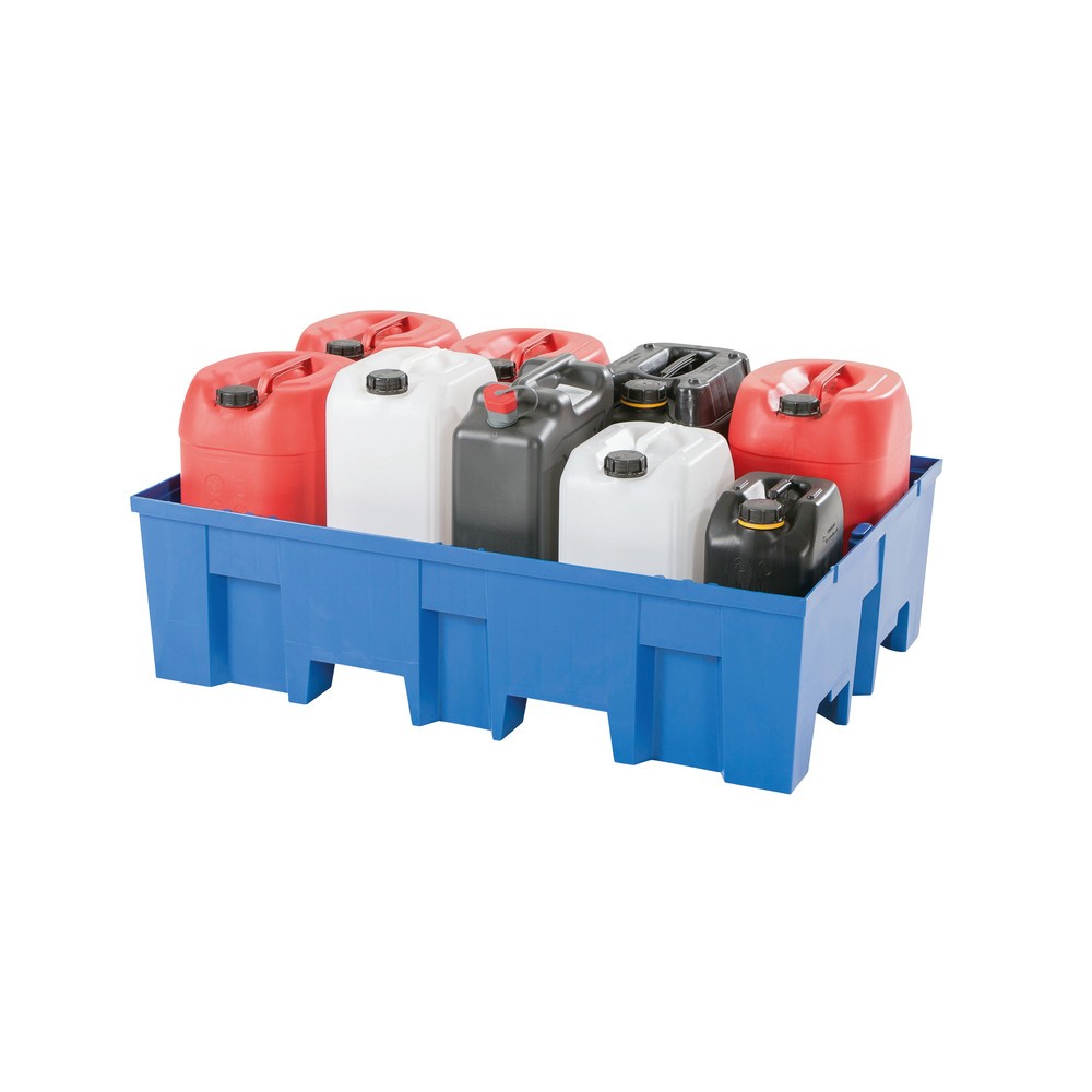 N° de l'image du produit 2 : asecos® bac de rétention en polyéthylène (PE) avec entrées de fourche, 1 x 200 l, H x l x P 350 x 865 x 1 245 mm, sans grille