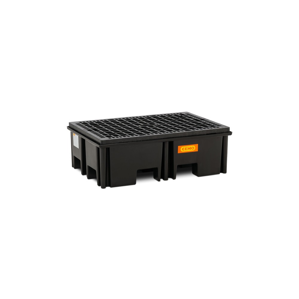 Illustration du produit: Bac collecteur pour palettes CEMO 220/2, pour 1 palette 1 200 x 800 mm, contenance 220 l, avec grille en PE
