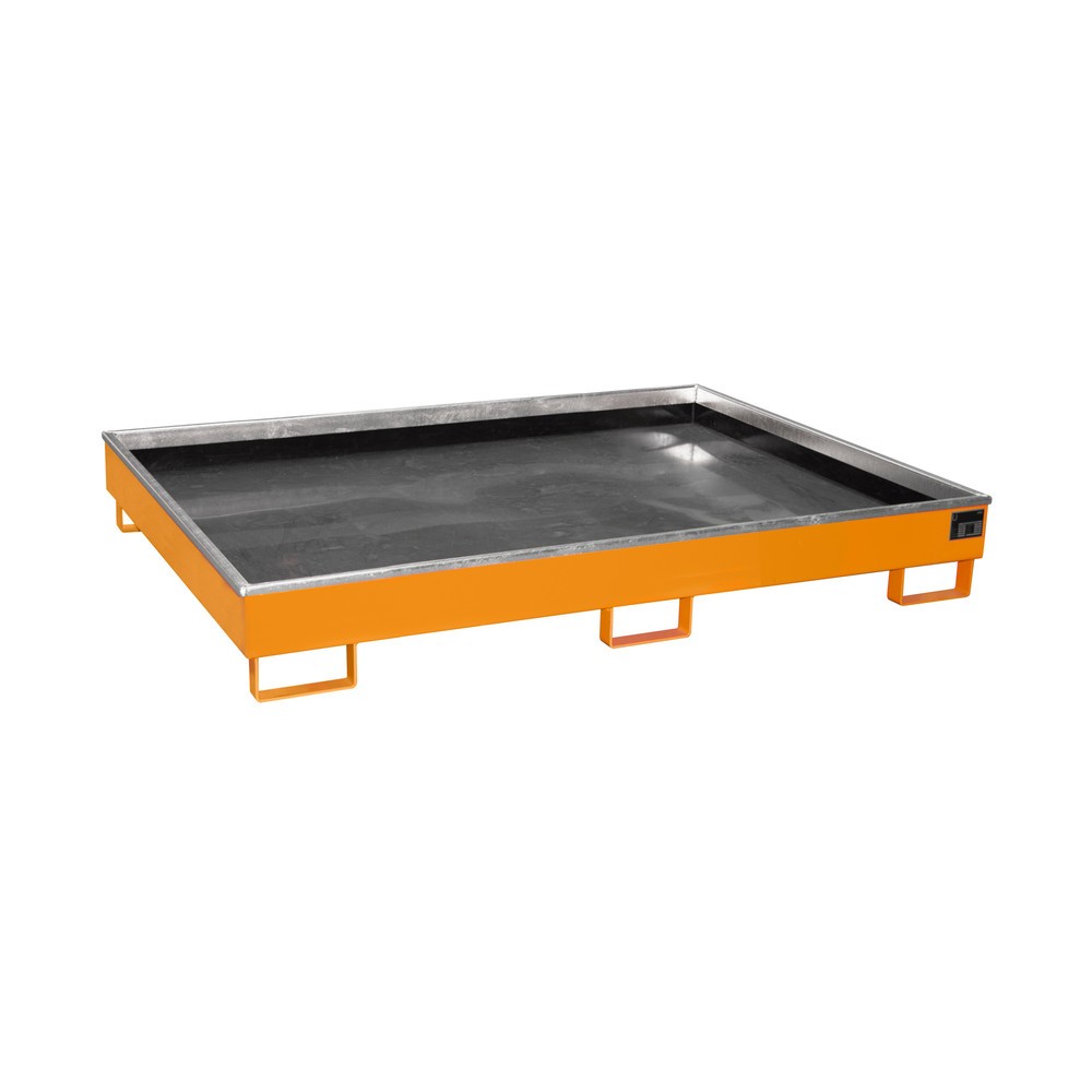 Illustration du produit: Bauer® bac de rétention pour rayonnage en acier avec insert en polyéthylène (PE) RW 1800 PE, peint, jaune-orange