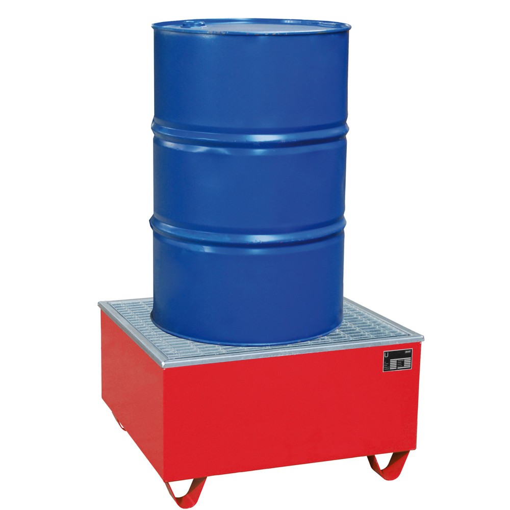 N° de l'image du produit 2 : Bauer® bac de rétention en acier AW-1/polyéthylène (PE), peint, rouge feu